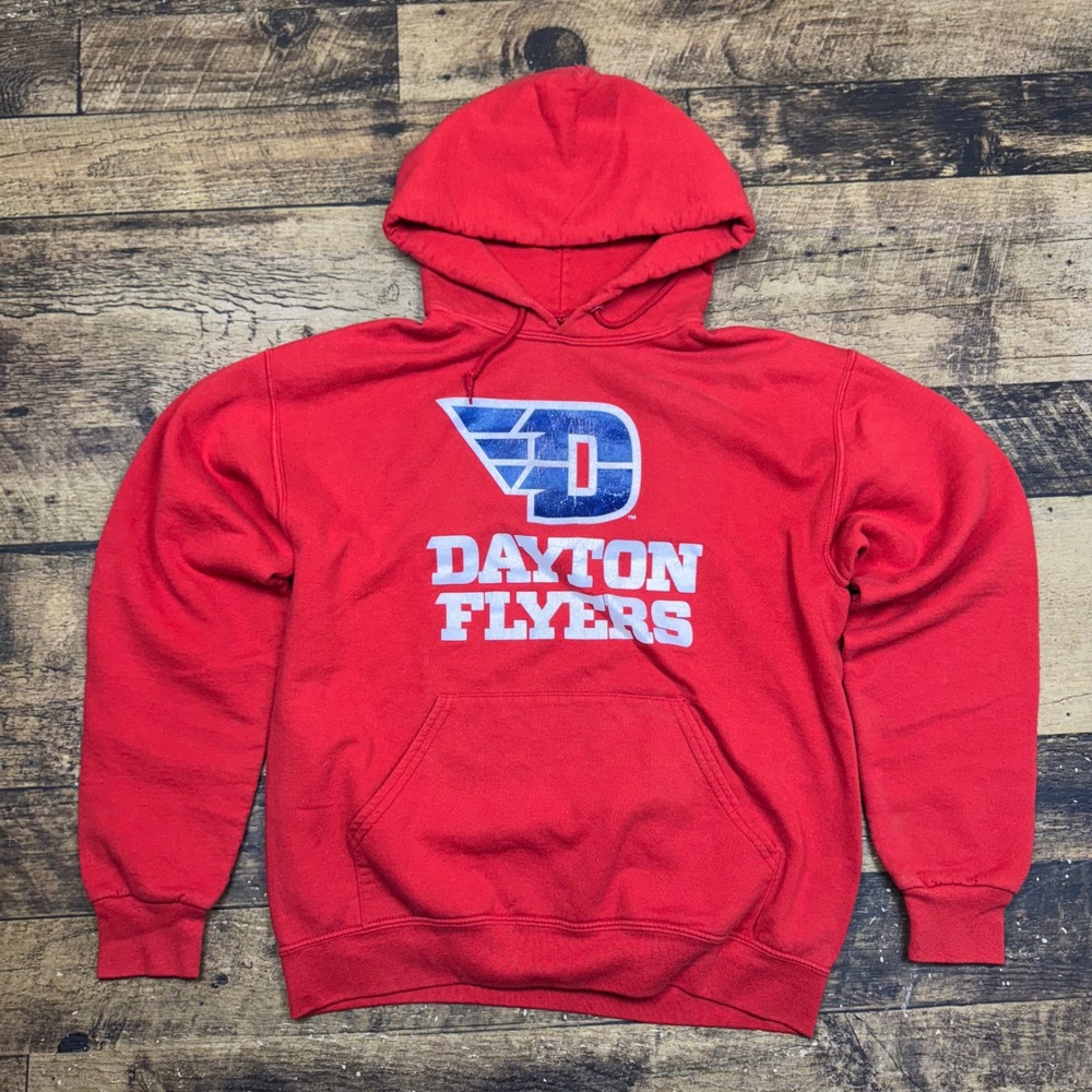 Dayton‎ Flyers Red Hooded Sweatshirt Pullover Hoodie NCAA College Small
